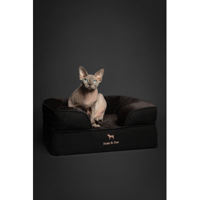 Noah & Paw Small Dog Bed, Cat Bed for indoor cats, Orthopedic Eggshell Memory Foam Infused with Cooling Gel, Waterproof Inner Cover Machine Washable (Denim Collection)