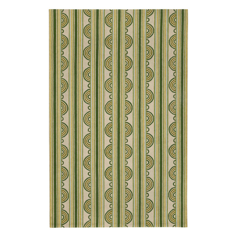 Button Olive Hand Micro Hooked Wool Rug, Rectangle 8'6" x 11'6"