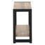 Table d'appoint, côté, bout, étroit, petit, 2 niveaux, stratifié brun, métal noir, contemporain, moderne-2072617110