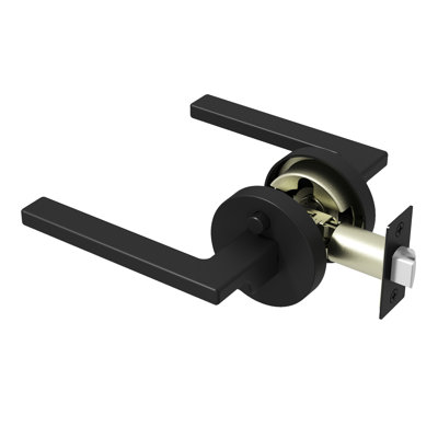 Poignée de porte d'intimité moderne Dune pour (lit et salle de bain) - Style minimaliste élégant en noir mat