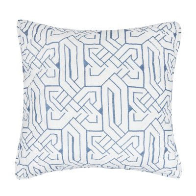 Marlowe Blue/White 100% Cotton Piece Sham