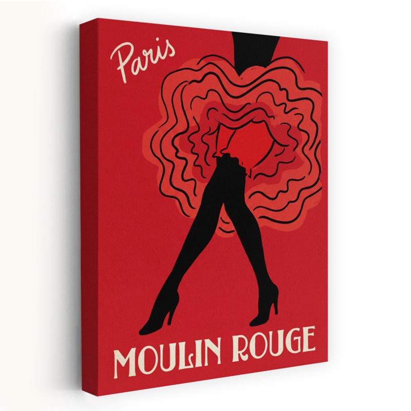 Paris, Moulin Rouge, art mural rétro, H 60 po x l 40 po