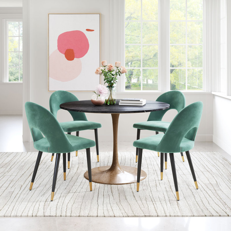 Chaise d'appoint à dossier bas Menlo, Vert