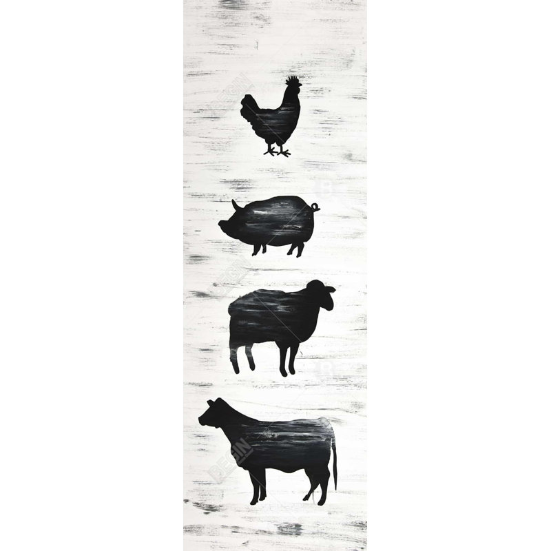 Animaux de ferme | Toile blanche pour une charmante décoration intérieure