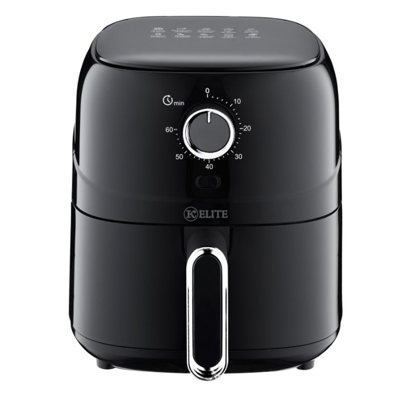 Kitchen Elite 2.5 Qt. Compact Mechanical Air Fryer, Countertop Cooker, Black