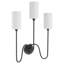 Kaleyah 3-Light Dimmable Steel Wallchiere with Clear Glass Shades-1049810435