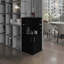 Armoire de bar de 42 po de hauteur 42 po, noir - 8 bouteilles, armoire de rangement à deux portes Modern Home Decor-121047758