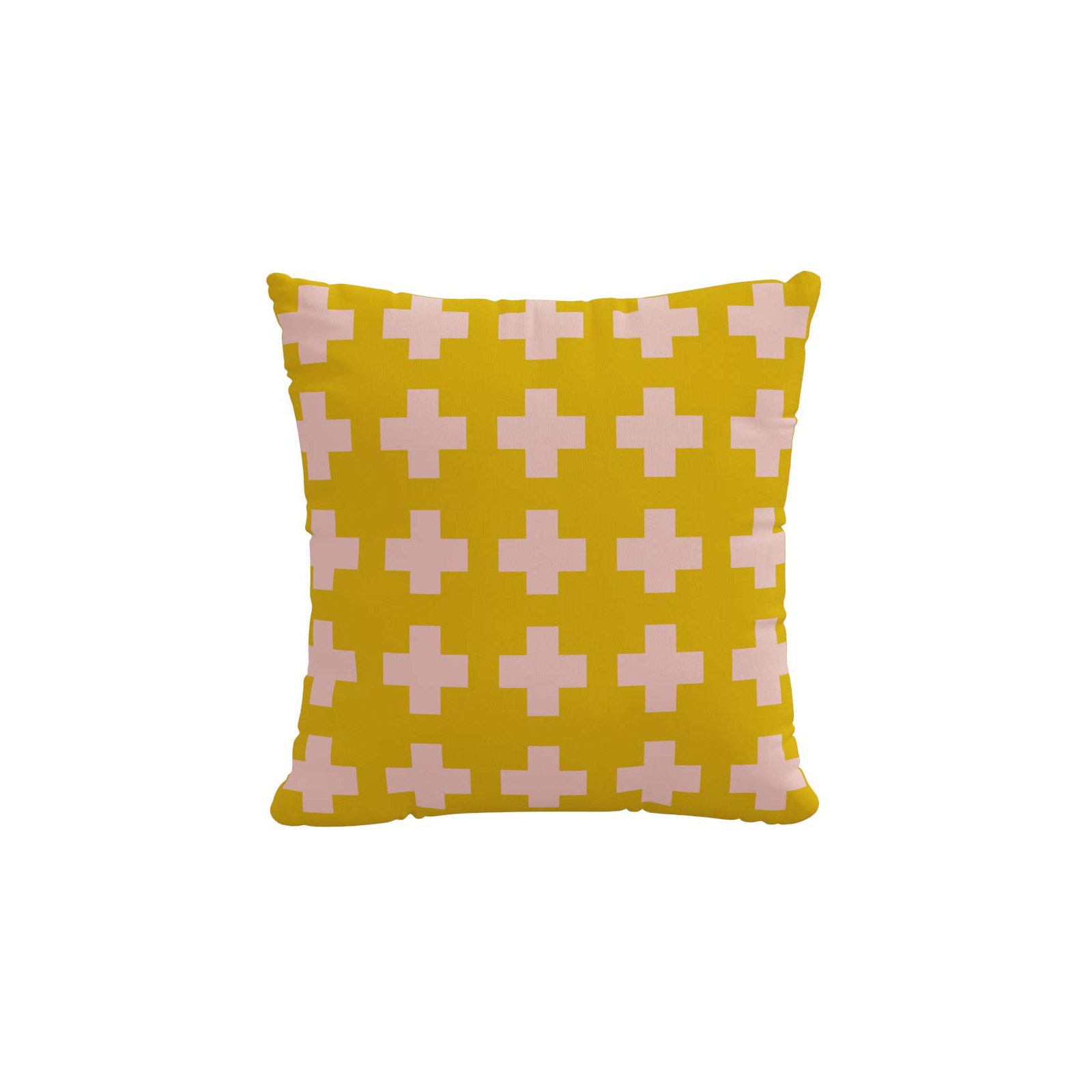 Dema Geometric Indoor/Outdoor Throw Pillow, 20" x 20", Yellow
