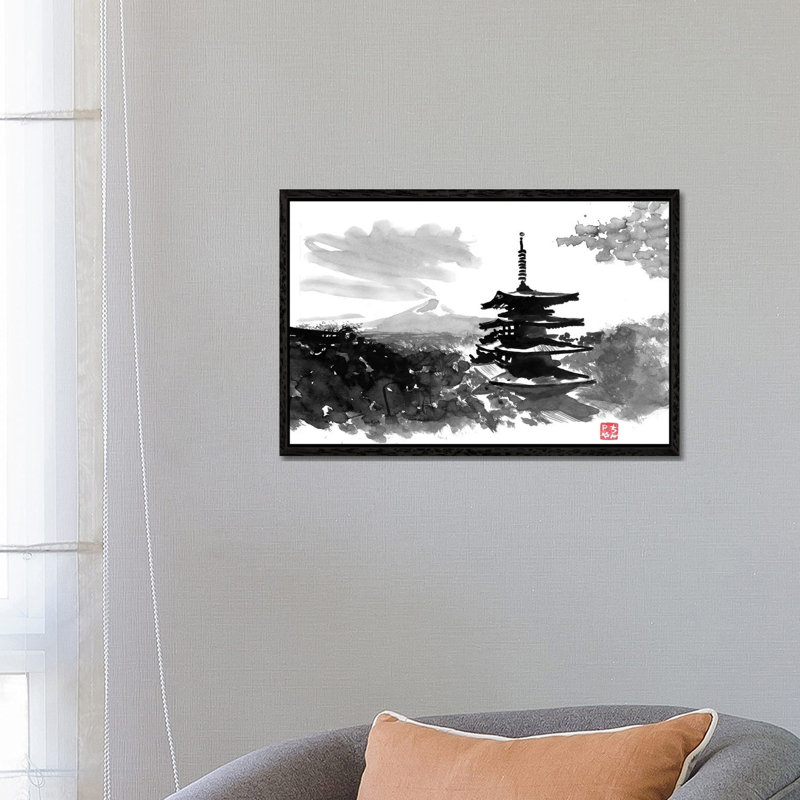 Temple by Péchane - Print on Canvas, Black Framed, 66.04 cm H x 45.72 cm W