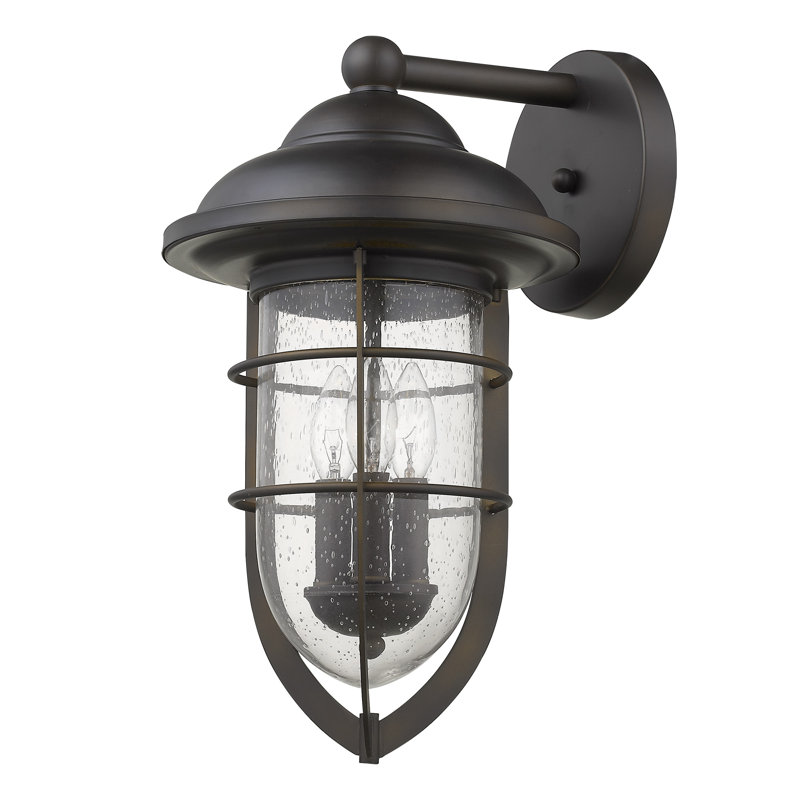 Lanterne murale d’extérieur 3 lumières Hitchcock, Bronze huilé