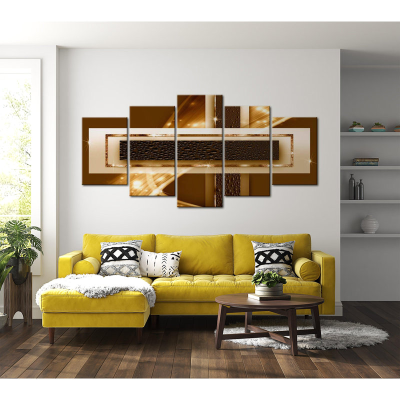 " Golden Streak " 5 - Pieces, 40" H x 80" W x 0.7" D