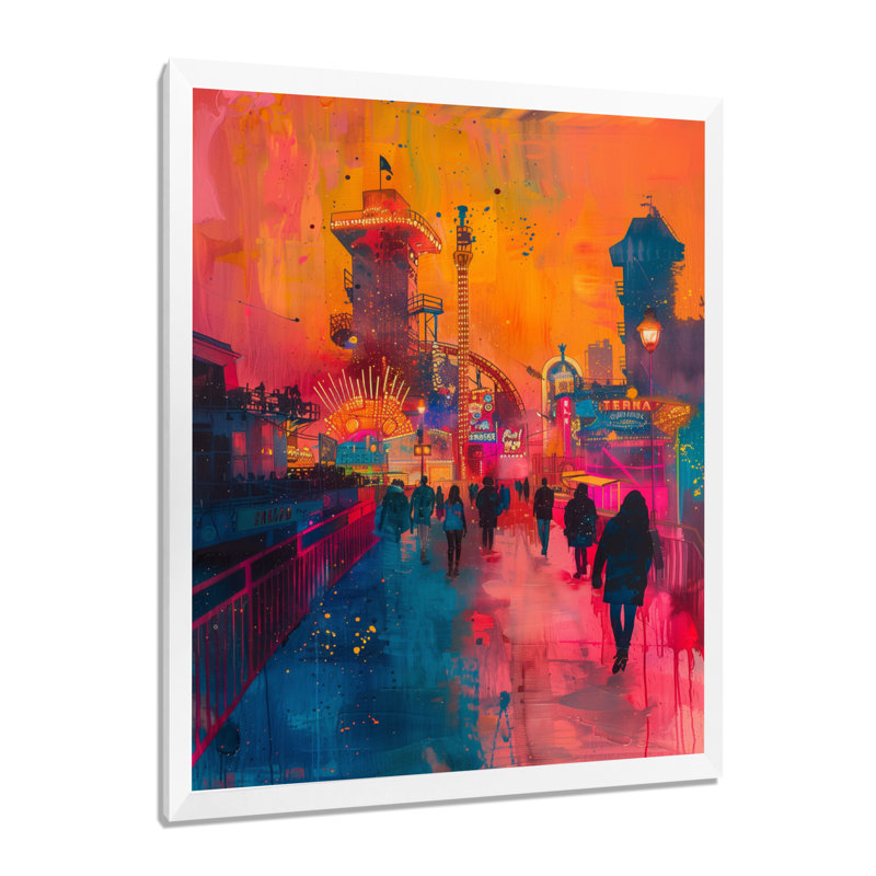 Wael - Amusement Parks, impression d'art mural, H 20 po x l 12 po x P 1 po, Cadre simple blanc