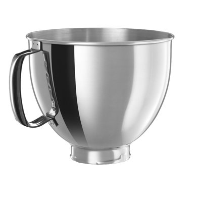 Bol en acier inoxydable poli à tête inclinable avec poignée confortable de 5 pte KitchenAid®