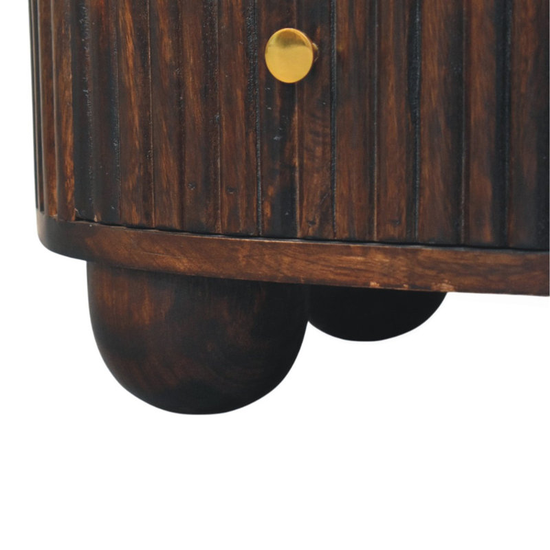 Commode cylindrique incurvée à 3 tiroirs en bois massif, 3 tiroirs
