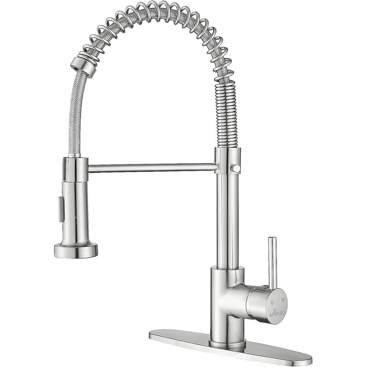 Pull Down Single Handle Kitchen Faucet with Side Spray