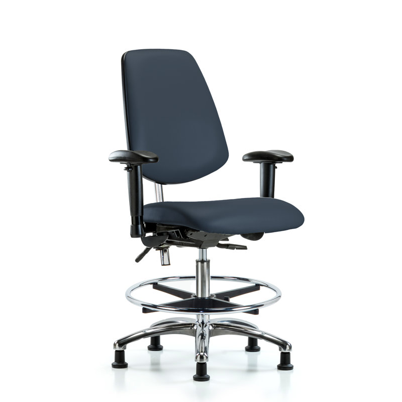 Chaise de dessinateur Josiah, Patins, Bleu impérial, Inclus