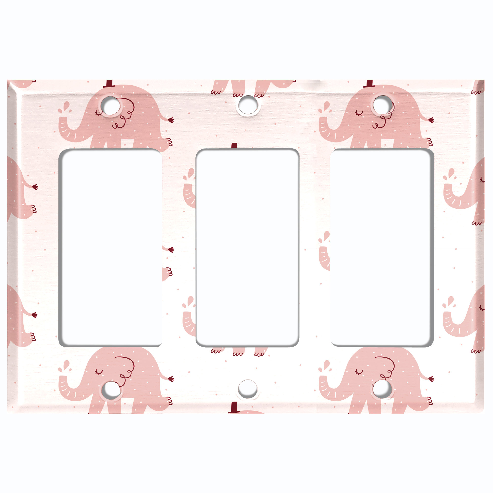WorldAcc Zoo Animals Elephant 3-Gang Rocker Wall Plate | Wayfair