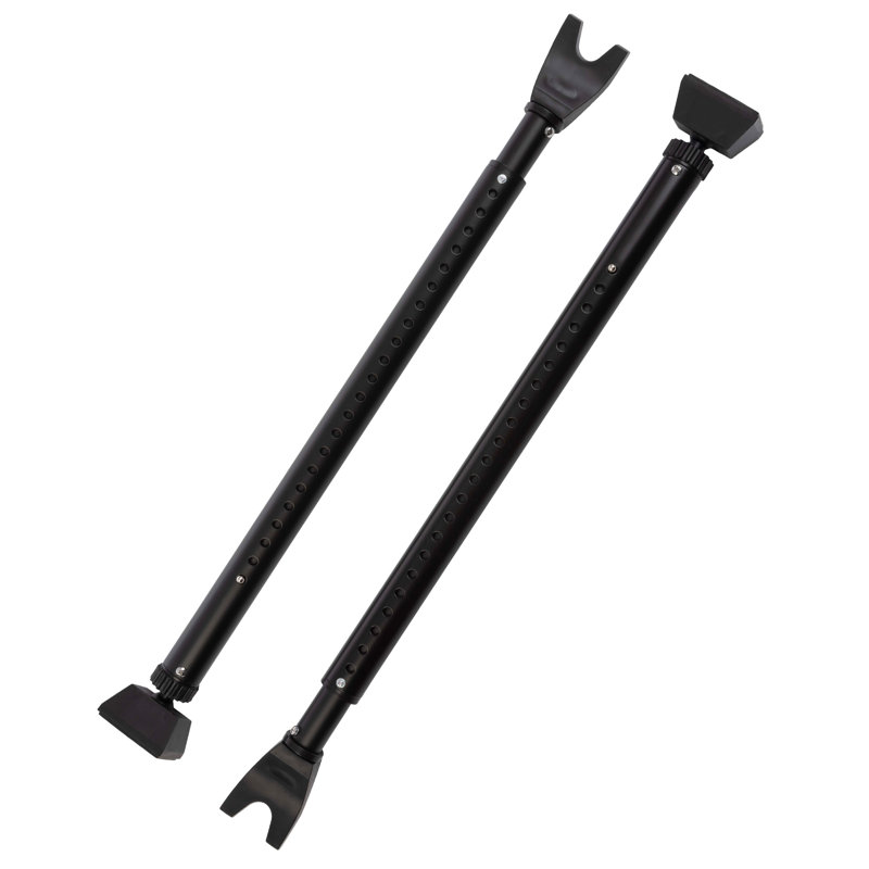 Stalwart Adjustable Door Stopper Bar 2-Pack for Hinged or Sliding Doors and Windows - Door Jammer