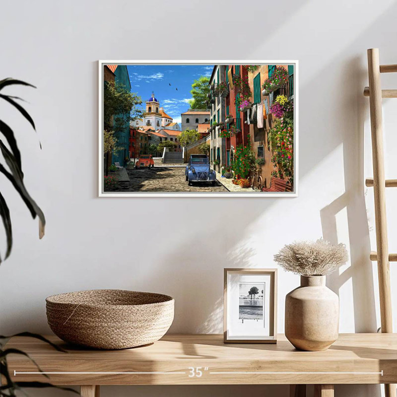 Méditerranée matin, Cadre flottant blanc, 19 po x 13 po