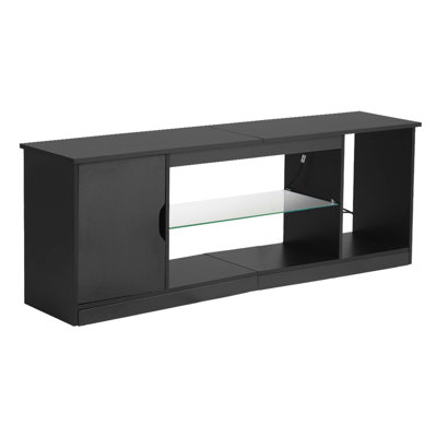 Meuble télé pour téléviseur de 65 po ou moins avec meuble télé avec tablette en verre