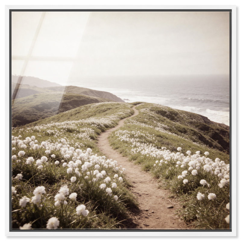 Blooming Path Print by Oliver Gal, 25" H x 25" W, White Floater Frame