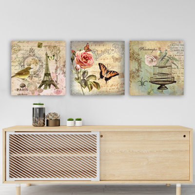 Ensemble de 3 impressions sur toile tendue
