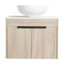 Ensemble de meuble-lavabo flottant avec lavabo en céramique Modern Design-1224615222
