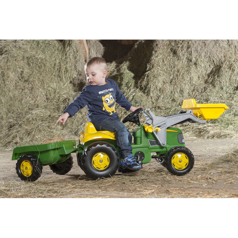 Rolly Toys Kid John Deere Tractor & Frontloader & Trailer