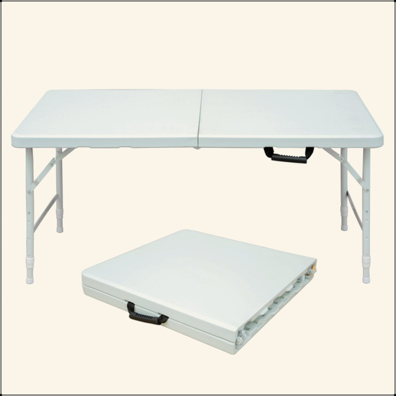 Table pliante portative 4 pi 4 po poids pliable intérieur et extérieur 135 kg, Blanc