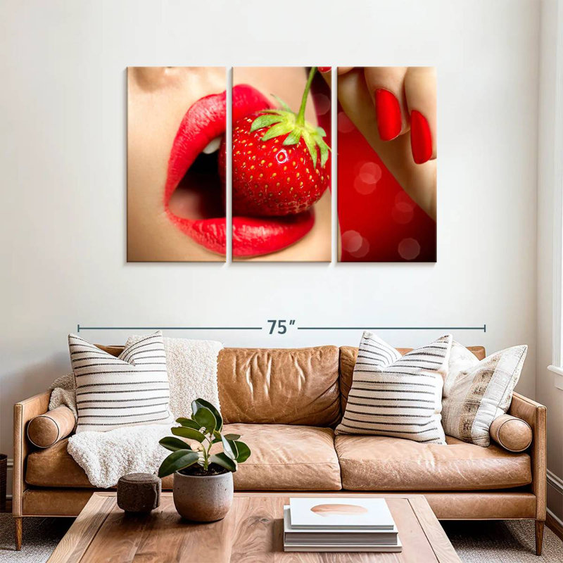 Yarlin Strawberry Lips, 36" H x 57" W