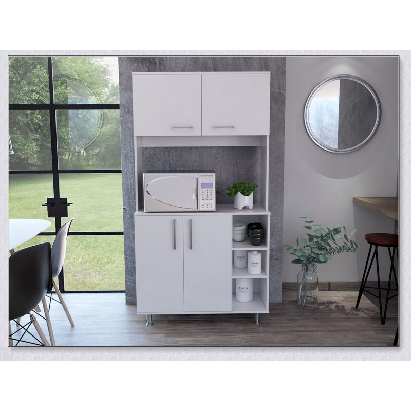 Bayshore 3-Shelf Pantry Cabinet With Spacious Storage And Sleek Design For Modern Kitchens, White Finish, Durable And Organized
