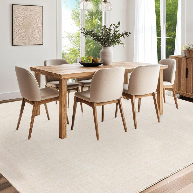 Tapis de salon Minimalist, Rectangulaire 8 pi x 10 pi, Beige