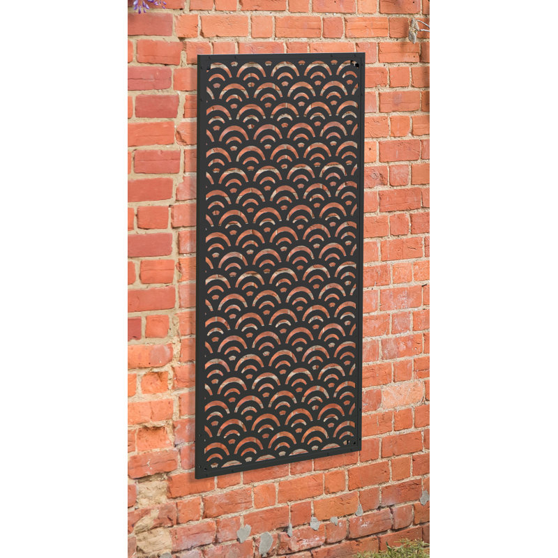 Modern Wave Garden Screen 120 X 60cm, Black