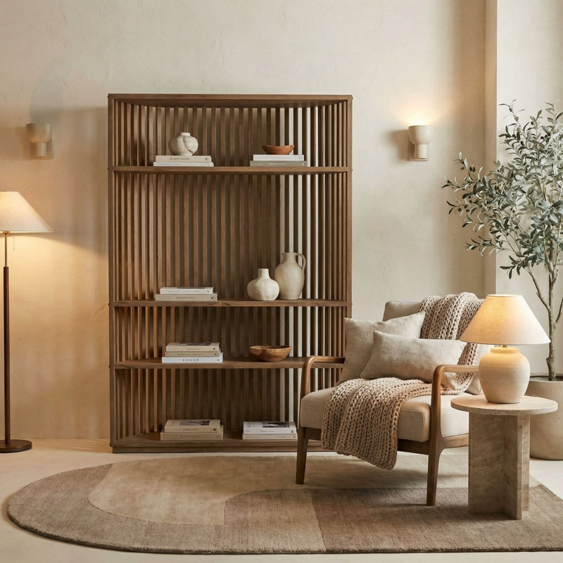 Opal Solid Wood Bookcase