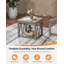 Table d'appoint d'extérieur en aluminium, table de patio avec tablette de rangement à deux étages et pieds réglables, table d'appoint moderne pour balcon, terrasse et véranda, chêne blanchi