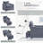 Grey Convertible Sleeper Chair Bed With 3 - In 1 Function, Adjustable And Comfortable Fabric For Apartment Small Living Spaces Modern Cup Holder, High Density Velvet Strength Steel Frame Home Office-120998098