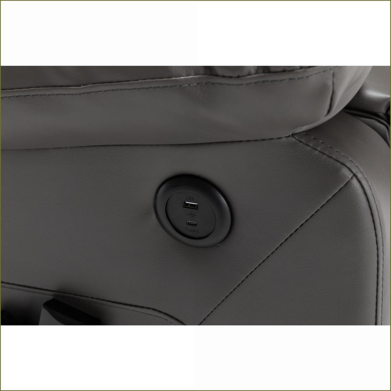 Fauteuils inclinables, massage électrique avec chauffage et amp; Port USB | Gris foncé | Cuir PU, Gris