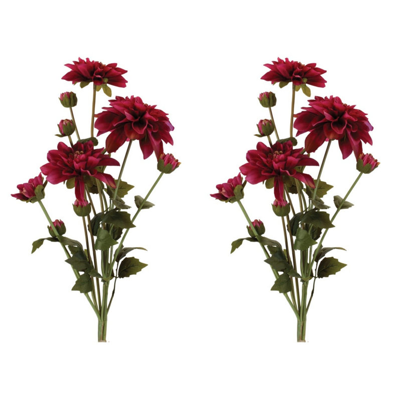 Ensemble de fleurs Dahlia (ensemble de 2), Mauve, vert