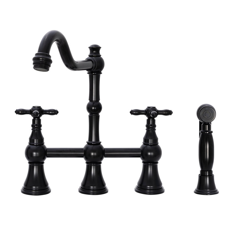 Akicon Kitchen Faucet with Side Spray, Matte Black