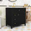 Meuble-lavabo moderne compact avec lavabo en céramique, tiroirs de rangement et tablette réglable-1210191706