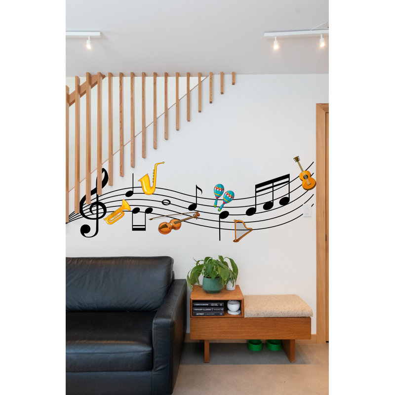Adhésif décoratif musique musique, notes de musique instruments muraux, autocollant mural musique, décorations murales musique, décoration de maison de musicien, cadeaux de musique 252LU