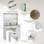 Farmhouse Makeup Vanity Desk With Mirror And Lights, 3 Lighting Modes, Vanity Set With Stool, Dressing Table With Adjustable Shelves,2 Drawers And Side Cabinet For Bedroom, White