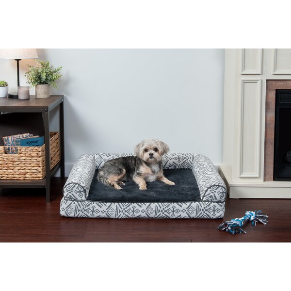 Estella Faux Fleece & Chenille Soft Woven Orthopedic Sofa Pet Bed Archie & Oscar Size: Jumbo Plus (53 W x 40 D x 9.5 H), Color: Coffee