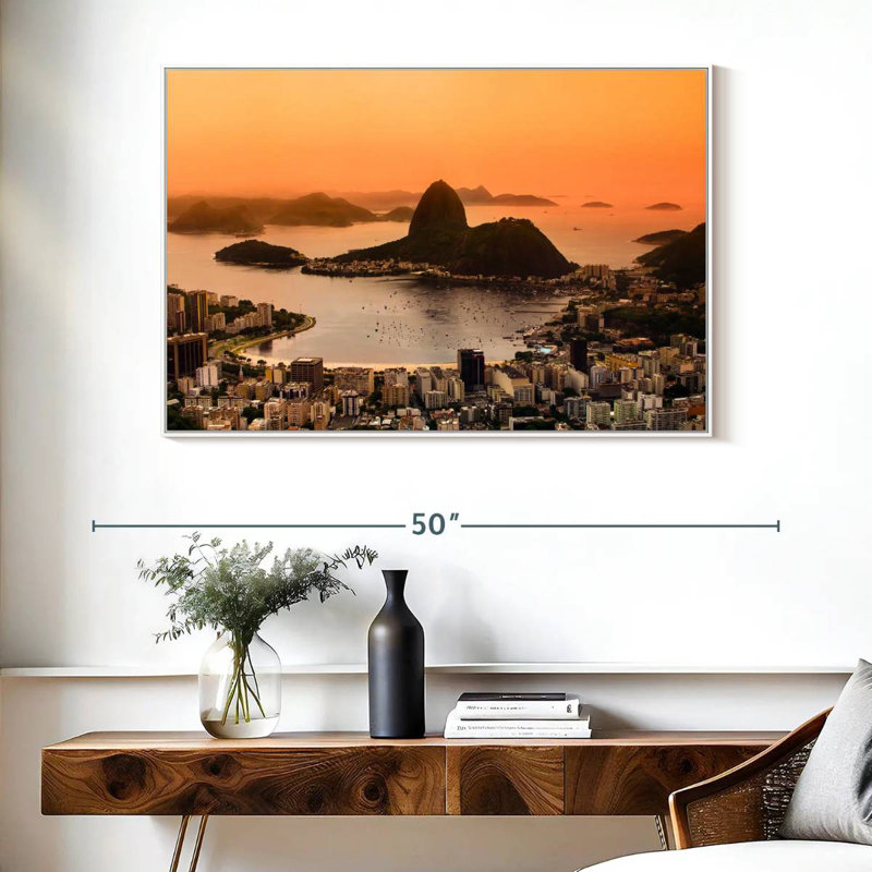 Rio de Janeiro, Cadre flottant blanc, 40 po x 27 po