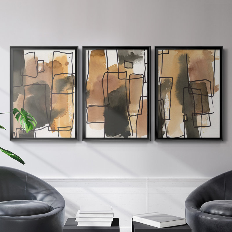 Toile encadrée de qualité supérieure rétro prête à accrocher, H 24,5 po x l 37 po x P 2,5 po, Cadre noir