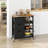 Nashley Rolling Kitchen Cart, Bar Serving Cart, Compact Trolley On Wheels With Wood Top, Shelves & Drawers For Home Dining Area-2079427610