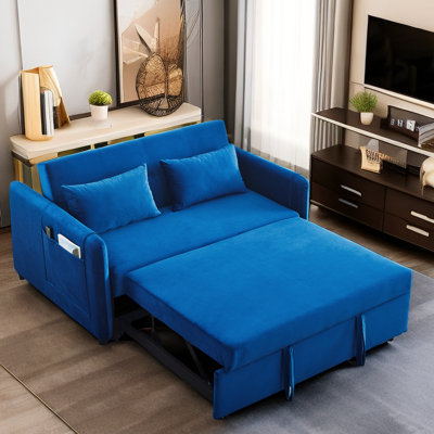 Rubinder 54'' Velvet Sleeper Loveseat with a Pull out Bed