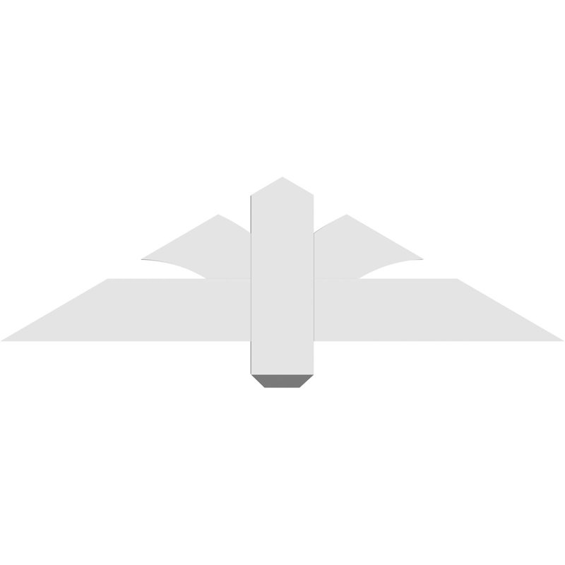 Redmond Architectural Grade PVC Gable Bracket, 10.5" H x 36" W (Pitch: 7/12), 2" D x 4" F