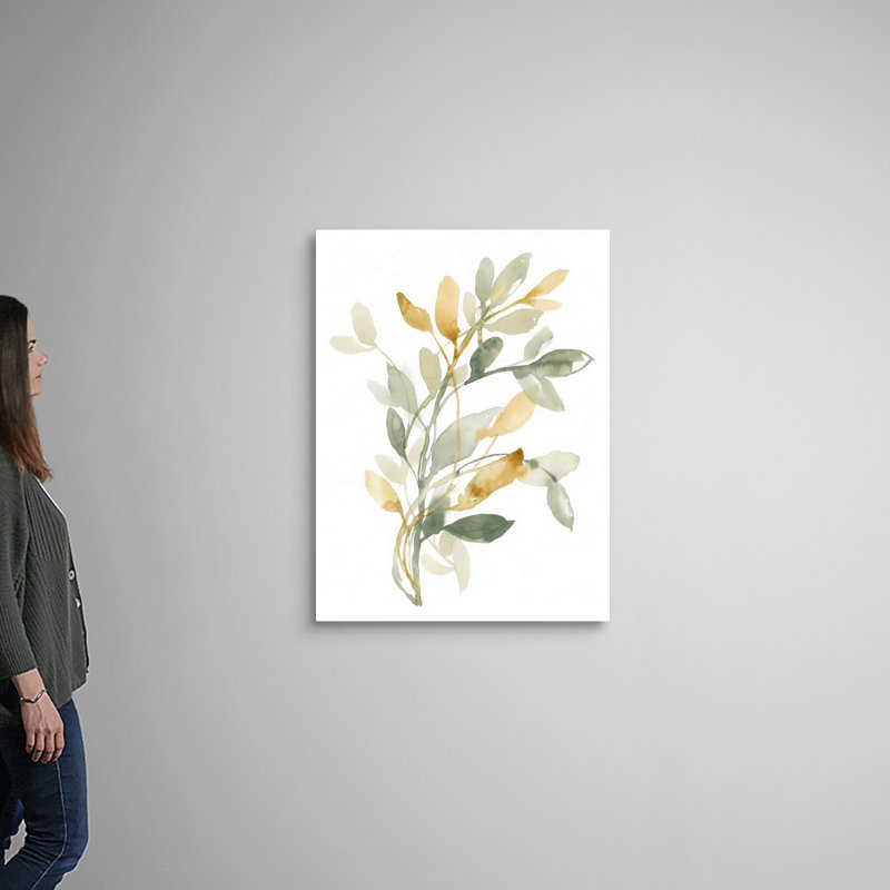 «Sage & Sienna Leaves II», art mural sur toile, Toile tendue, H 40 po x l 30 po