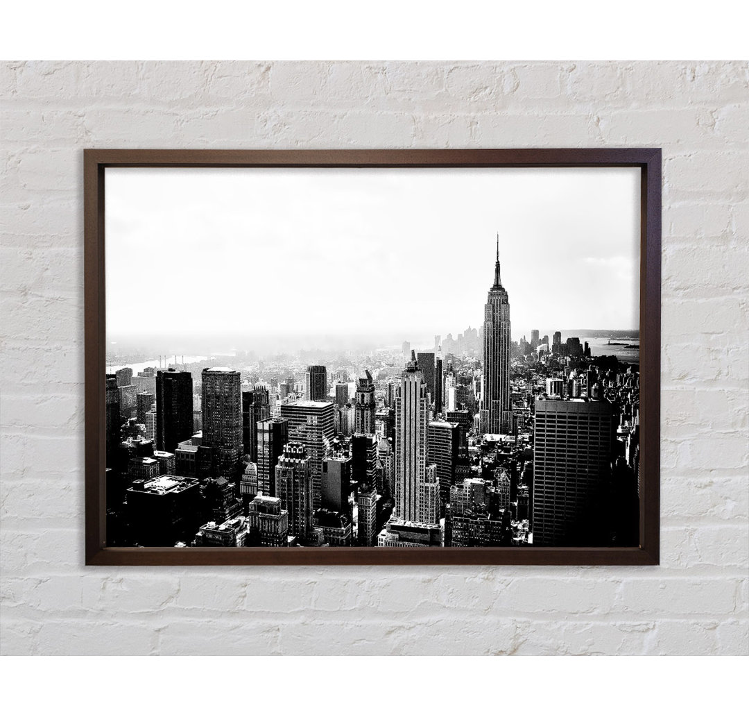 New York Empire State Skyline B N W - Einzelbildrahmen Kunstdrucke auf Leinwand